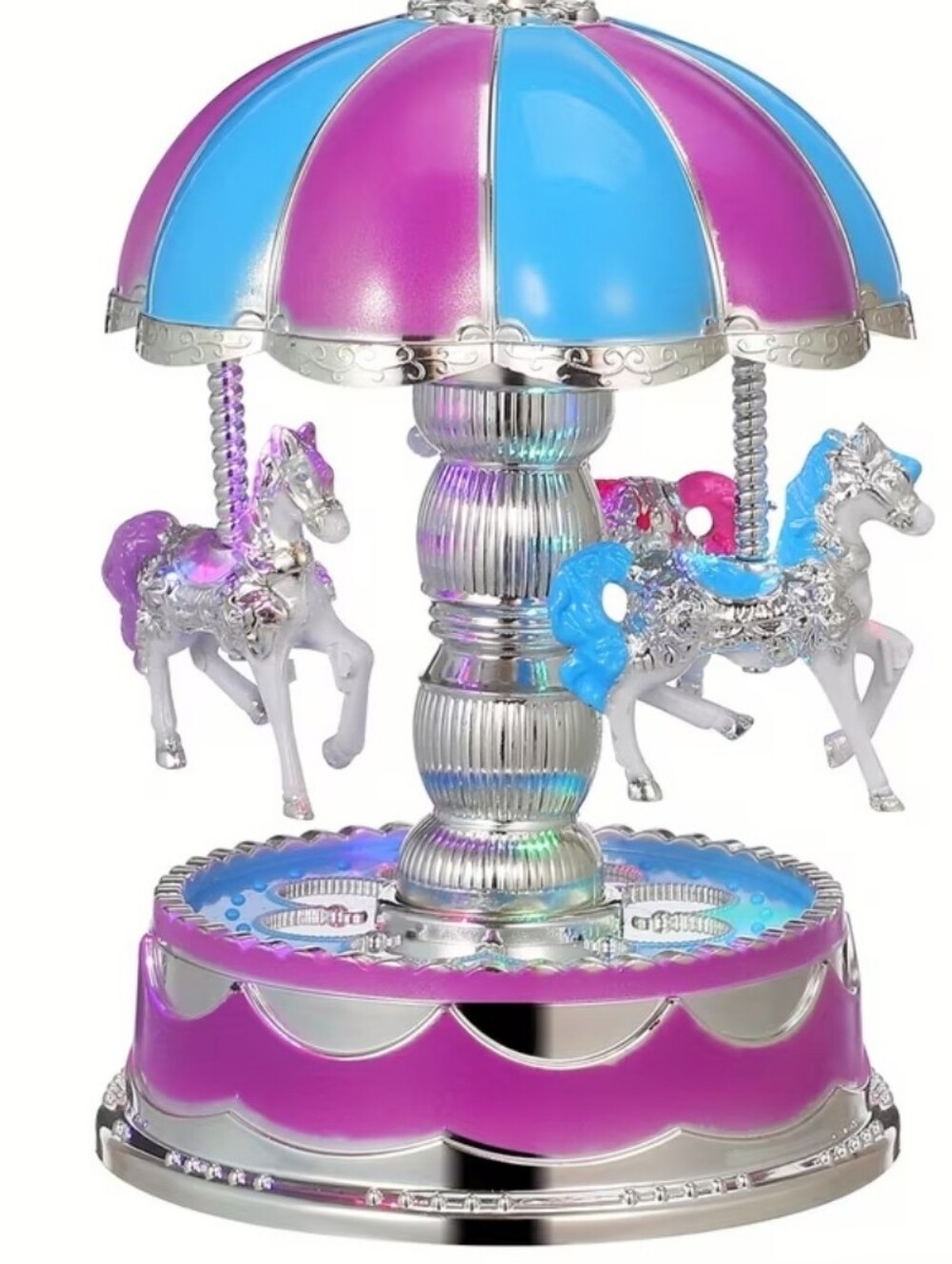 Rotating Light-Up Music Horse Plastic Carosel